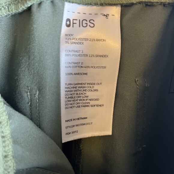 Figs Zamora Jogger Scrub Pants Womens XL High Waisted Army Green W23SW2017 - Picture 6 of 7